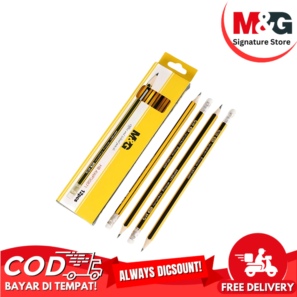 

Pensil HB Pensil M&G Hitam Kuning Hexa Satuan #AWP30871