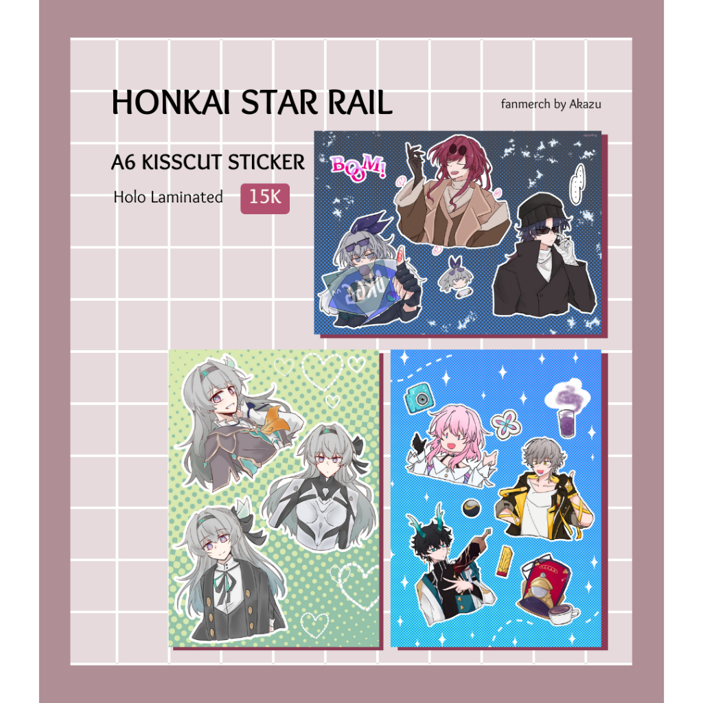 

Honkai Star Rail sticker sheet [HSR fanmerch by Akazu]