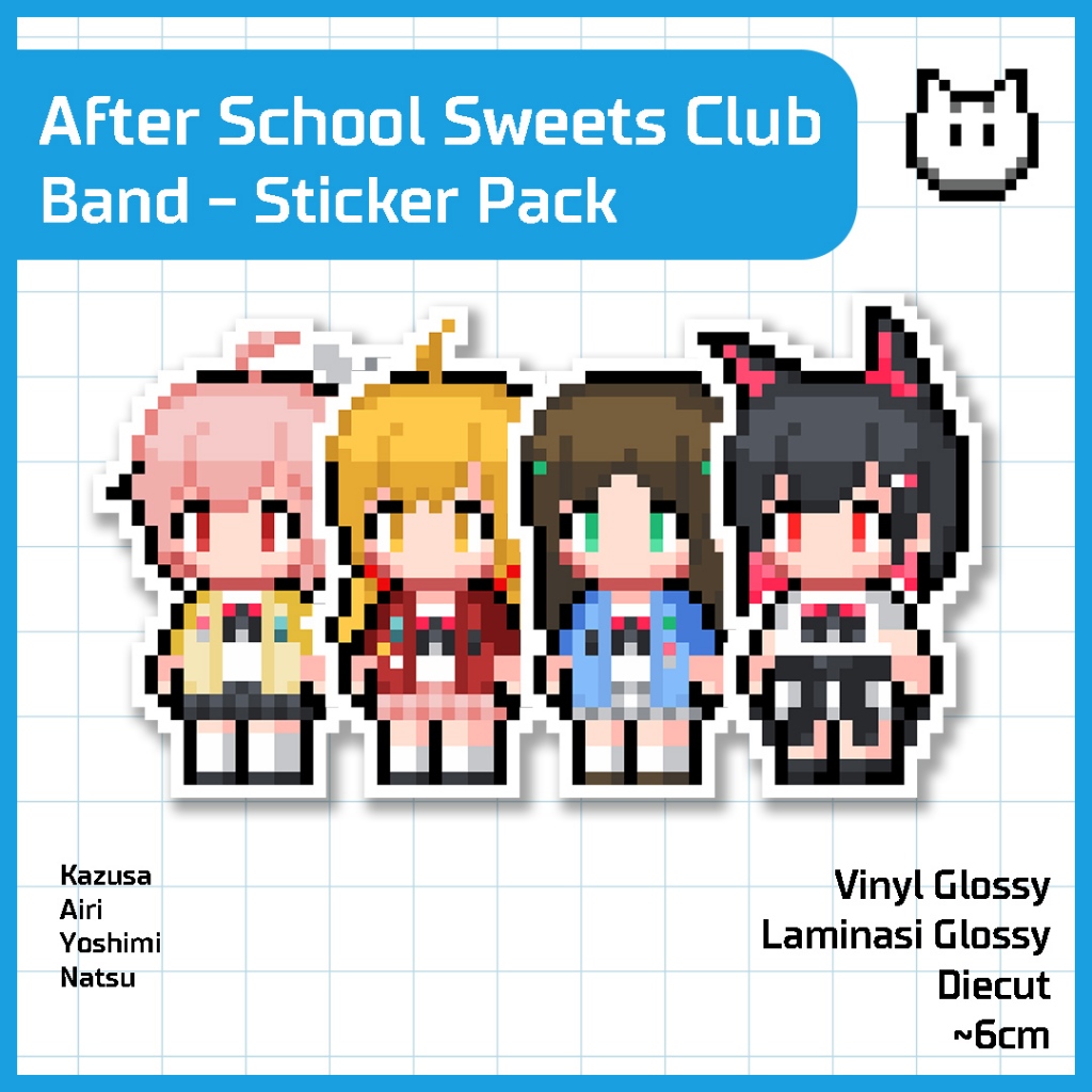 

After School Sweets Club Band Sticker Pack - Kazusa Natsu Yoshimi Airi - Blue Archive - kisscut sticker