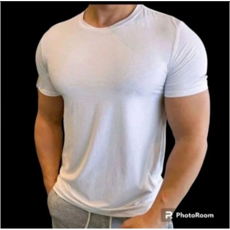 kaos polos putih bahan dryfit milano
