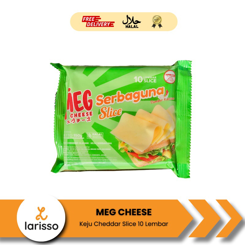 

MEG Cheese Keju Serbaguna Slice 10 Lembar - Keju Cheddar Olahan - Keju Slice