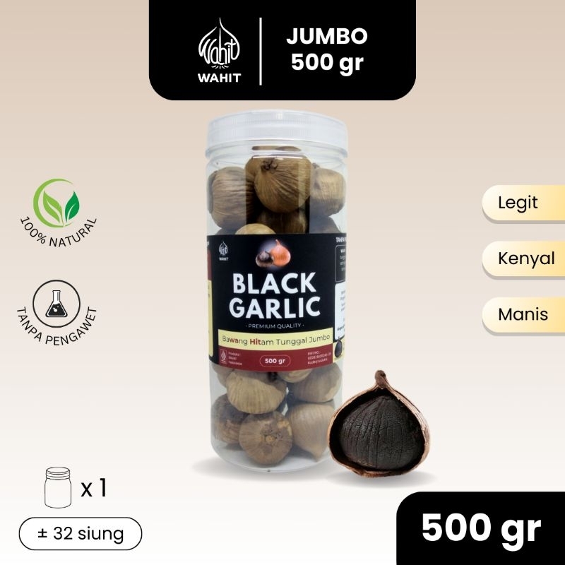 

Bawang Hitam Tunggal Jumbo Black Garlic Solo Lanang WAHIT 500gr