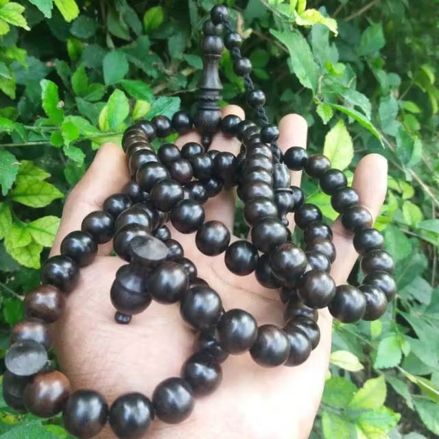 Tasbih muslim kayu galih stigi/setigi hitam