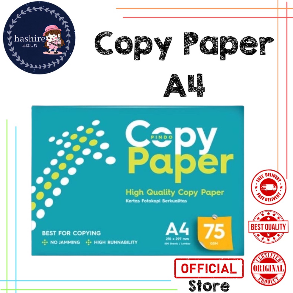 

ji Baru Kertas HVS FotoCopy Copy Paper Print A4 75gsm 5 Lembar J93