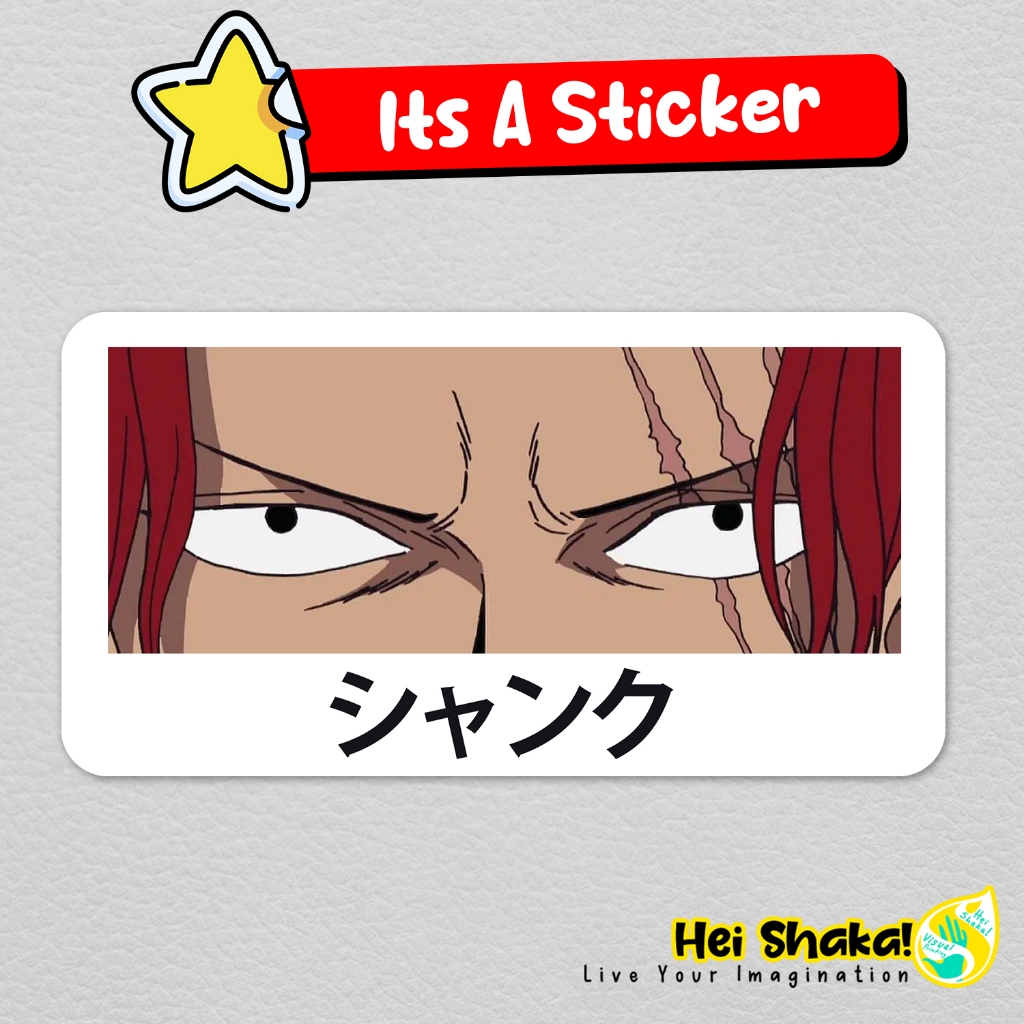 

Stiker Shanks Eye Contact One Piece Sticker Anime Manga Nakama Bahan Vinyl Anti Air