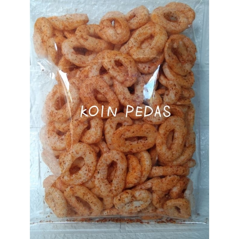 

Kerupuk koin pedas kemasan 150g