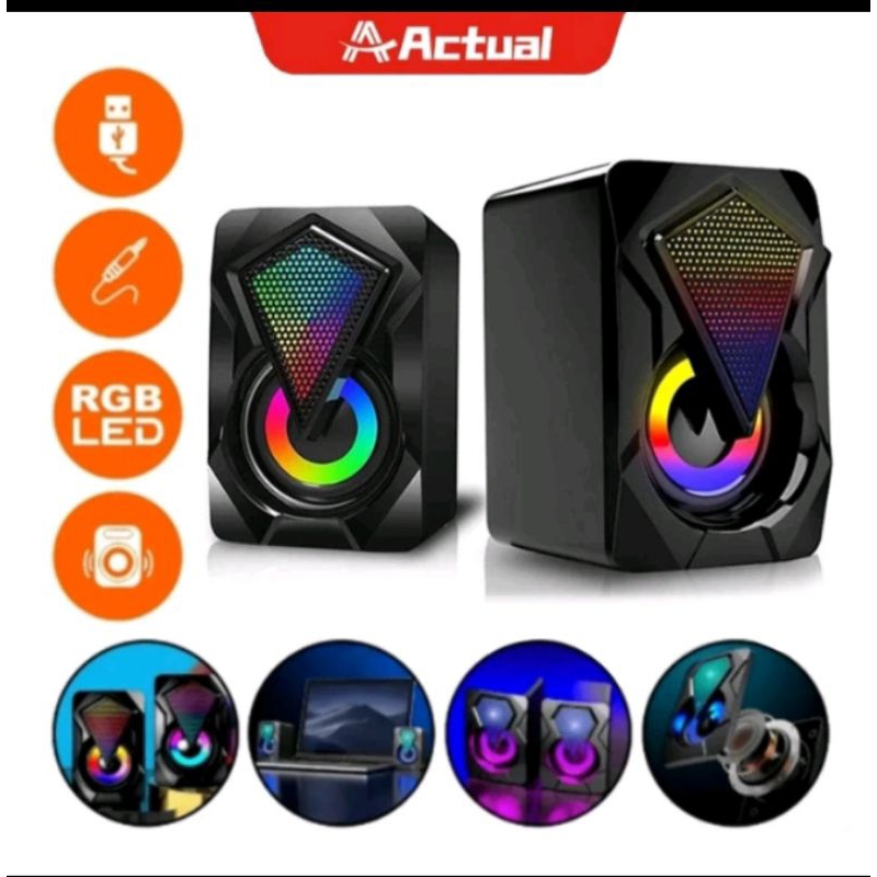 Actual Speaker Gaming RGB Speaker PC Eye Speaker Komputer Pc Speaker HP Speaker PC