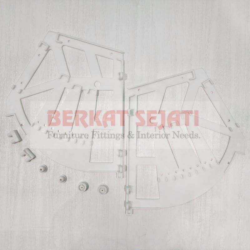 Bracket Fitting Engsel Rak Lemari Sepatu Putar 3 Susun Plastik