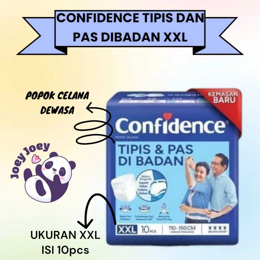 Confidence Popok Dewasa Celana Tipis & Pas E-Pack XXL10 | Popok Celana Dewasa XXL 10s