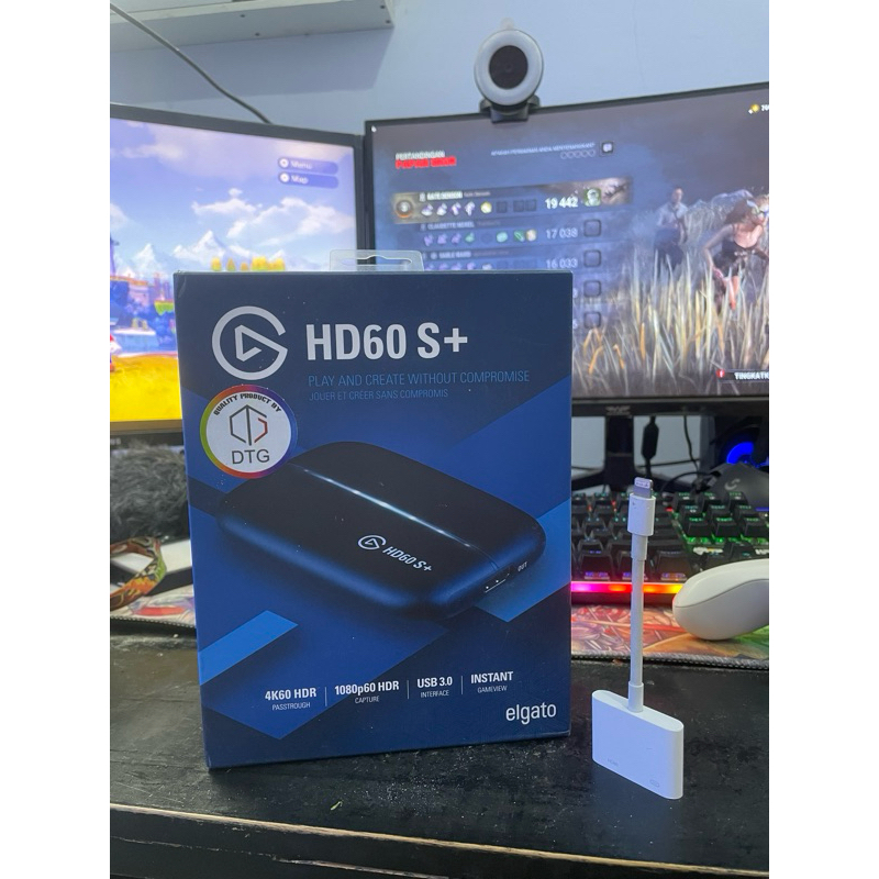 elgato HD60 S+ fullset bundling adapter original appel