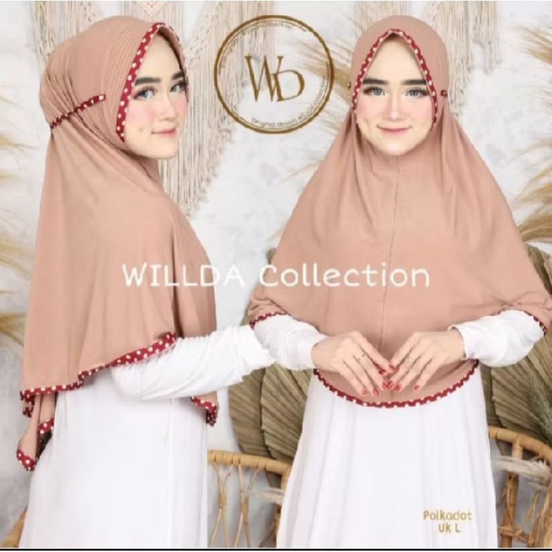 jilbab jersey polkadot wilda collection