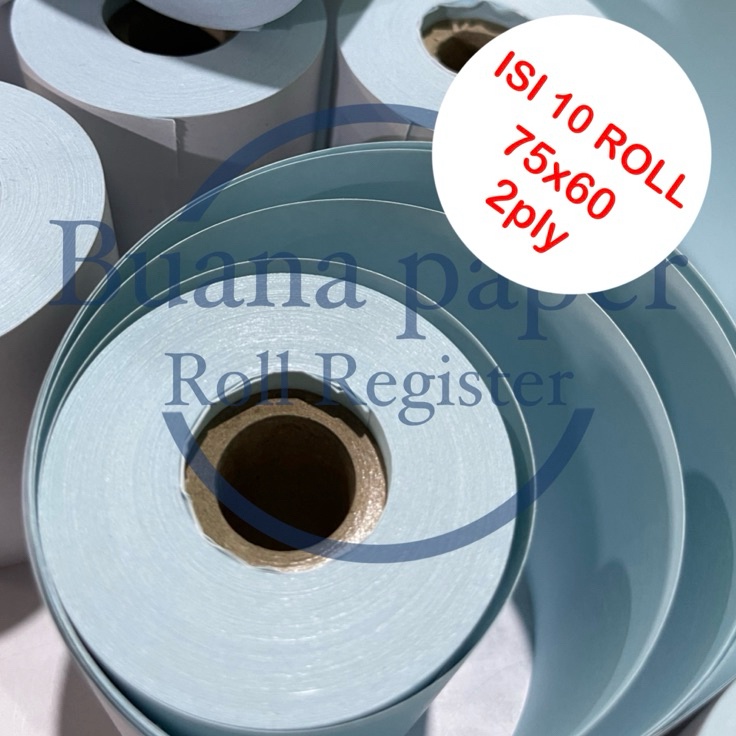 

Ready Ncr 2ply 75x6 1pack isi1roll kertas kasir putih biru N52