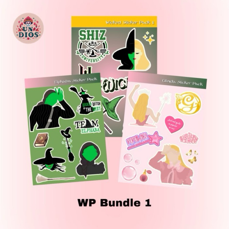 

Sticker pack Wicked bundle - Elphaba dan Glinda galinda WPB