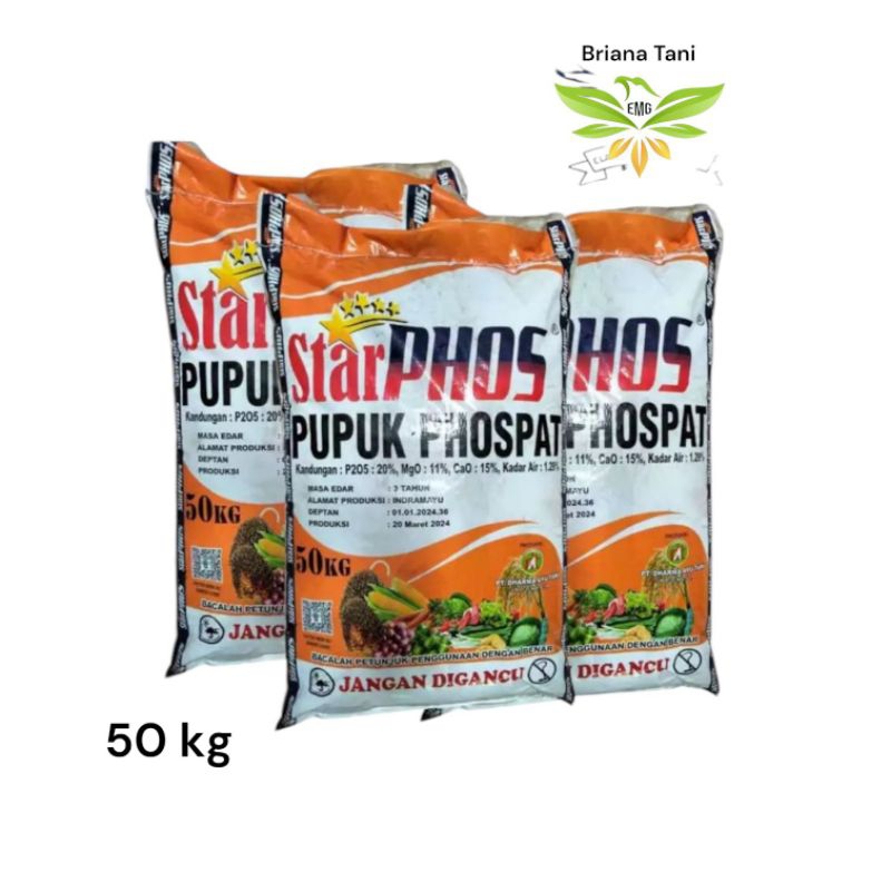 ￼Starphos 50kg Pupuk Phospat 20% Pupuk Phospat Plus Darma Ayu Asam Humat