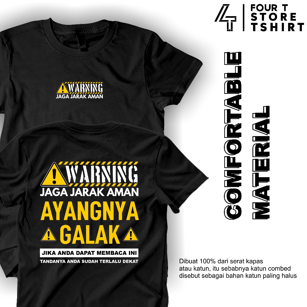 Kaos Kata Kata Keren Nyindir Warning Ayang Galak Baju Tshirt Distro Viral Atasan Pria Wanita Dewasa