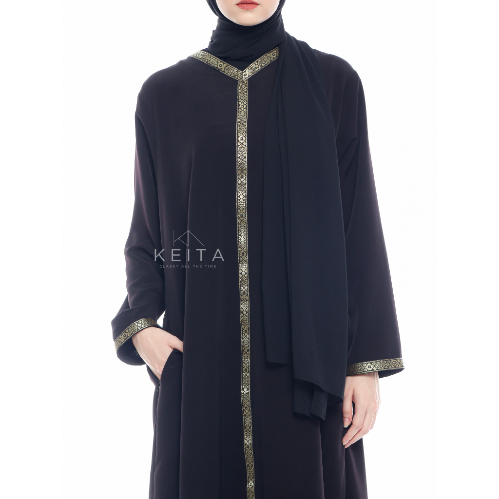 Abaya Hitam Modern Remaja Terbaru Kekinian Syafa Abaya by Keita