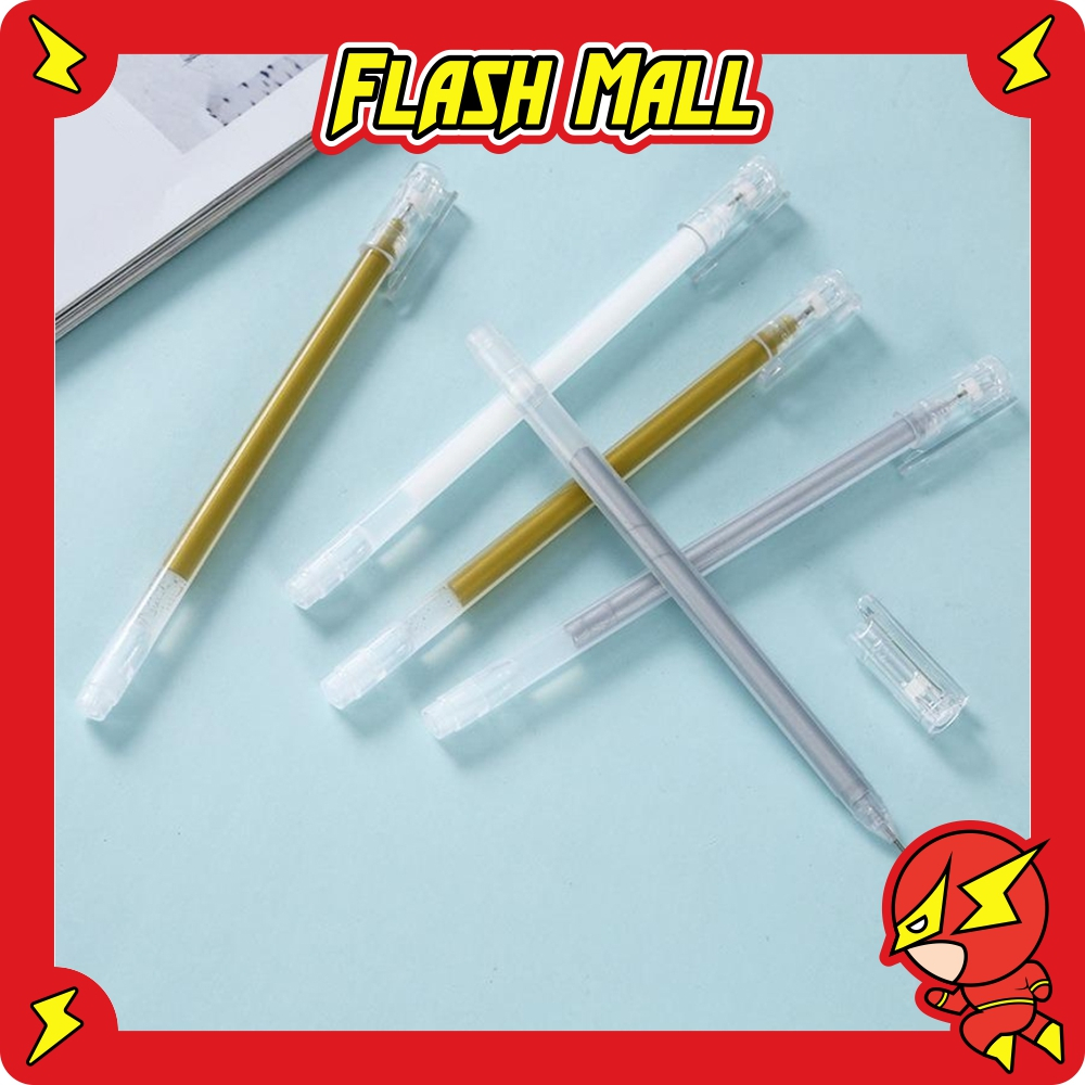 

FLASHmall Pulpen Glitter Metalik Gold Silver Putih Liner Pen S118
