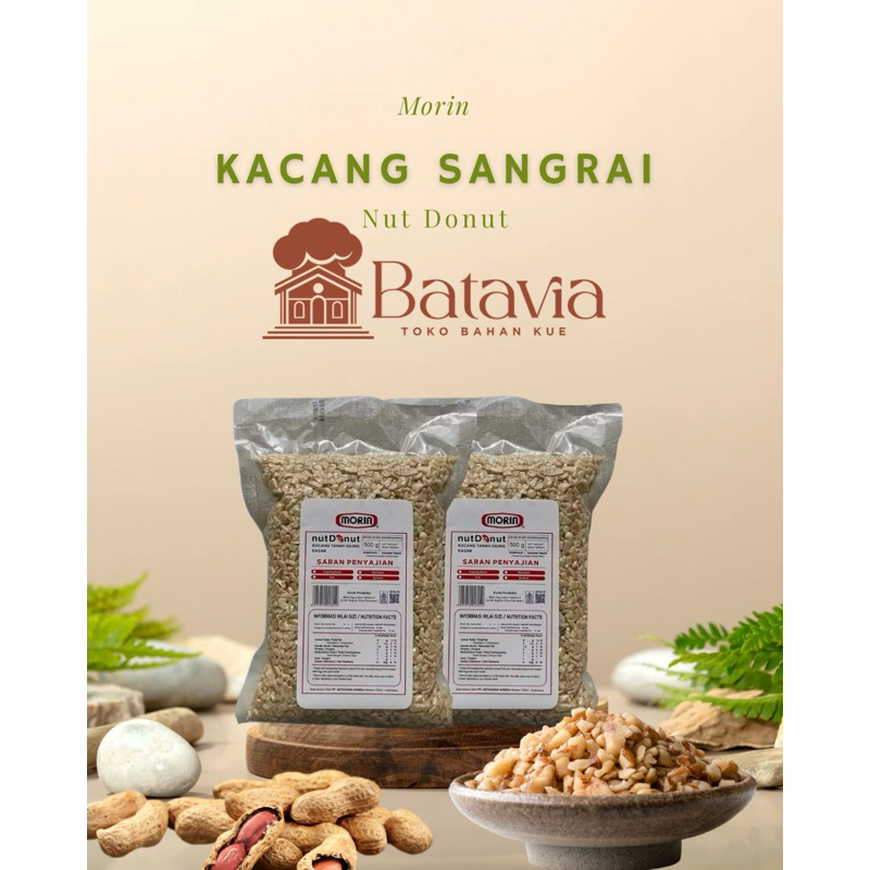 

MORIN KACANG SANGRAI CINCANG KASAR | DICED PEANUT UTK NOUGAT 500 GRAM || Morin Nut Donut Saran Penyajian Kacang Tanah 500g