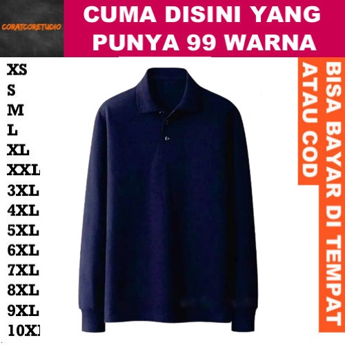 99 WARNA CAPTAIN Pollo Shirt Pria Cowok Laki Laki Kaos Polo Wanita Cewek Perempuan Polos Kerah Krah 