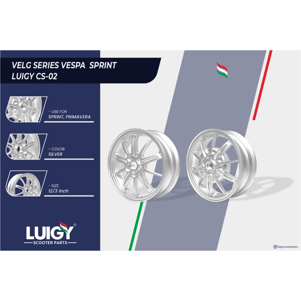 Velg Vespa Matic Sprint Primavera CS-2 Series Satu Set Luigy