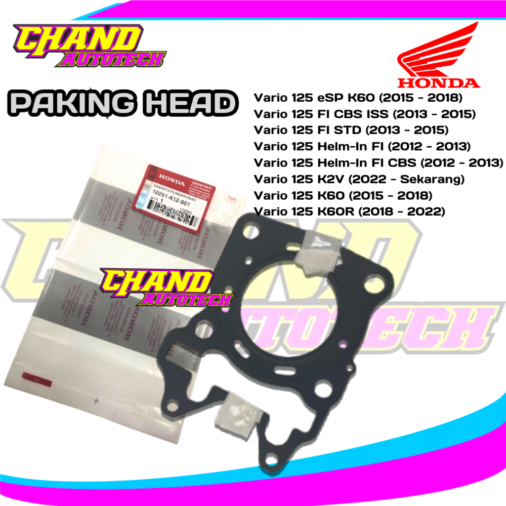 Packing Paking Head Vario 125 Esp Paking Head Vario 125 Fi K60R Gasket Cylinder Head 12251-K12-901