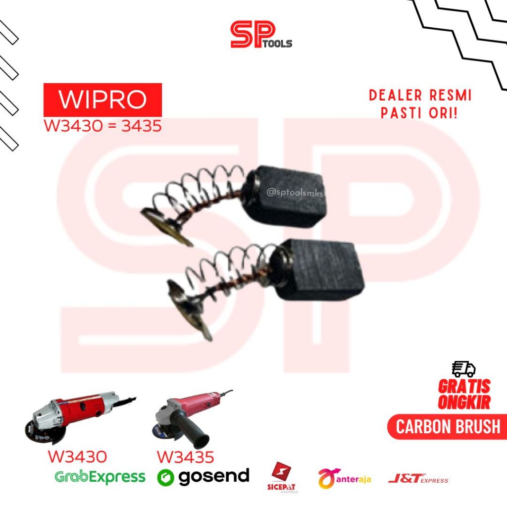 CARBON BRUSH / ARANG / SPUL MESIN GERINDA GURINDA WIPRO W3430 W3435
