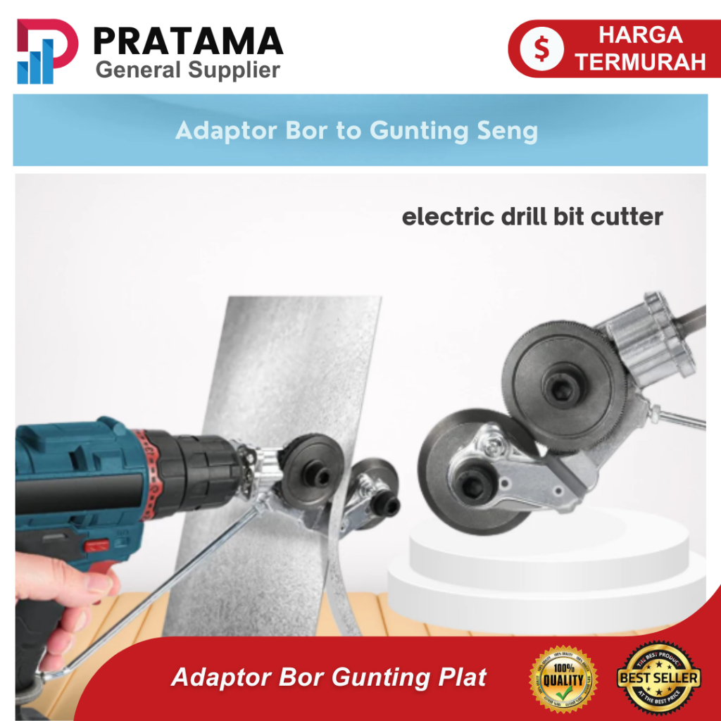 Adaptor Bor Gunting Plat Tipis / Adapter Mesin Bor Pemotong Plat Seng Tipis / Converter Bor Jadi Gun