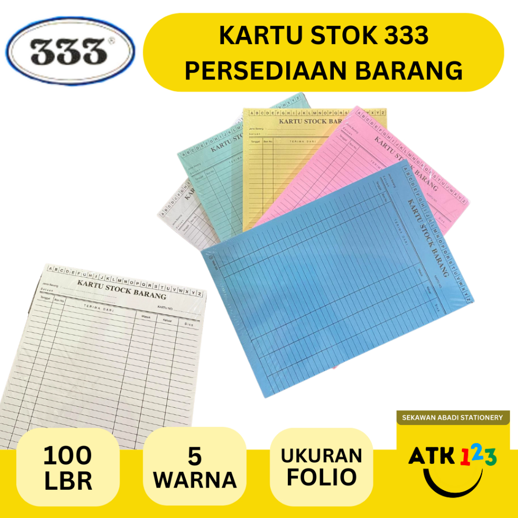 

Kartu Stok Persediaan ukuran Folio (Merah Biru Hijau Kuning)