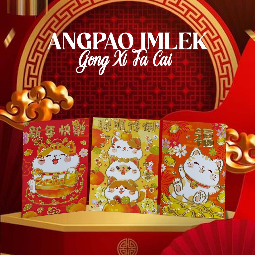 

ANGPAO IMLEK ULAR ISI 6 / AMPLOP ANGPAU CHINA 2025 / ANGAPO CHINESE NEW YEAR KIONG HI / TEMPAT UANG / SINCIA / GONG XI FA CAI