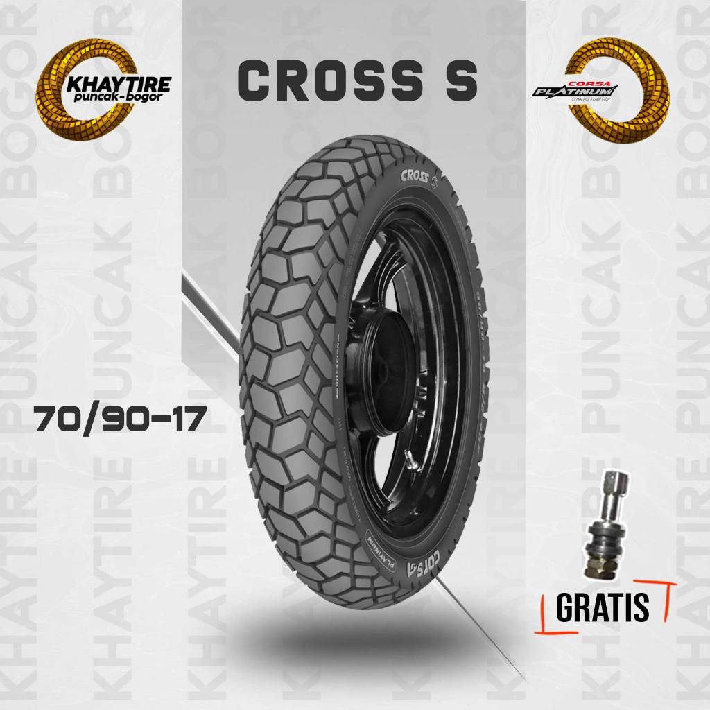 Ban Motor Moped (Motor Bebek) // CORSA CROSS S 70/90 Ring 17 Tubeless - KENDA K488