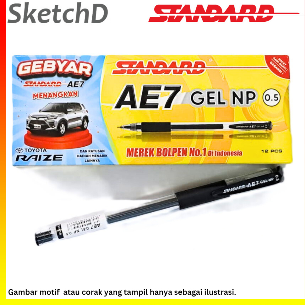 

Ballpoint AE7 Bolpoin Gel Hitam Pena Mata Jarum Standard AE 7 Needle Point Gel Pen