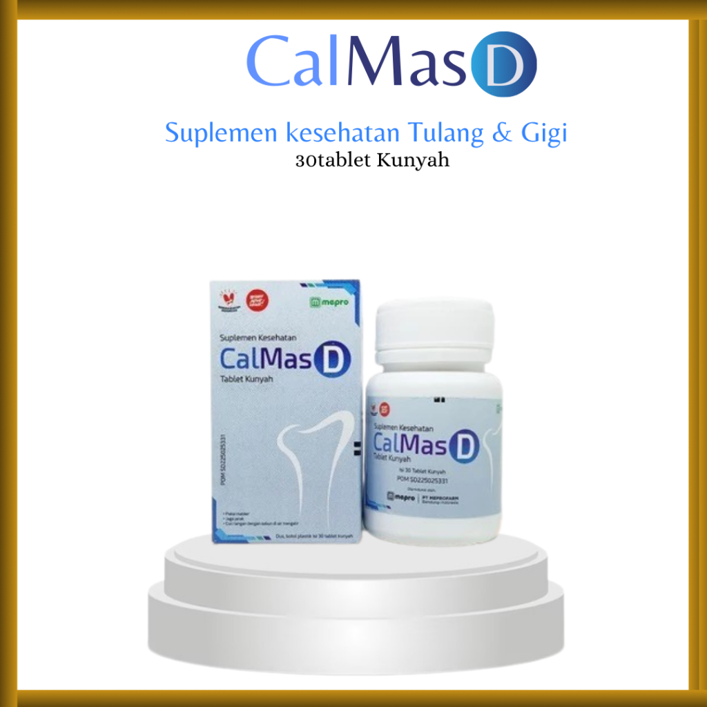 CALMAS D 30tablet Kunyah | Suplemen Vitamin D & Kalsium | Untuk Kesehatan Gigi & Tulang