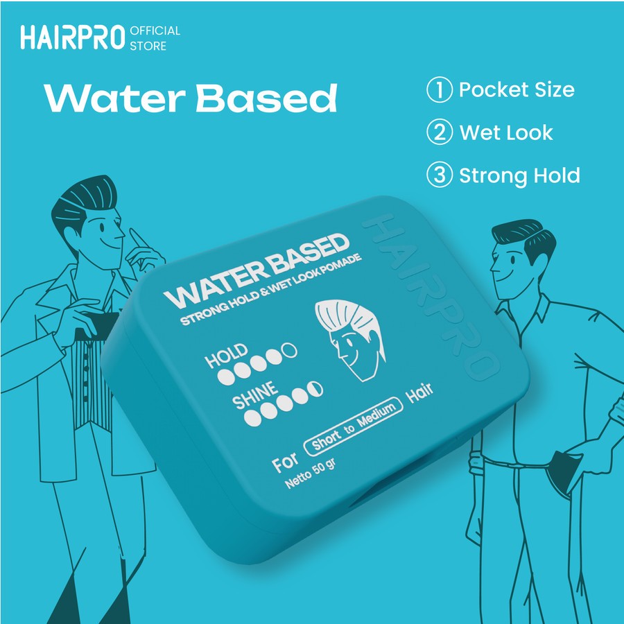 Hairpro Hairnerds Professional Bahan Alami Waterbased Pomade Rambut Berkilau Asli