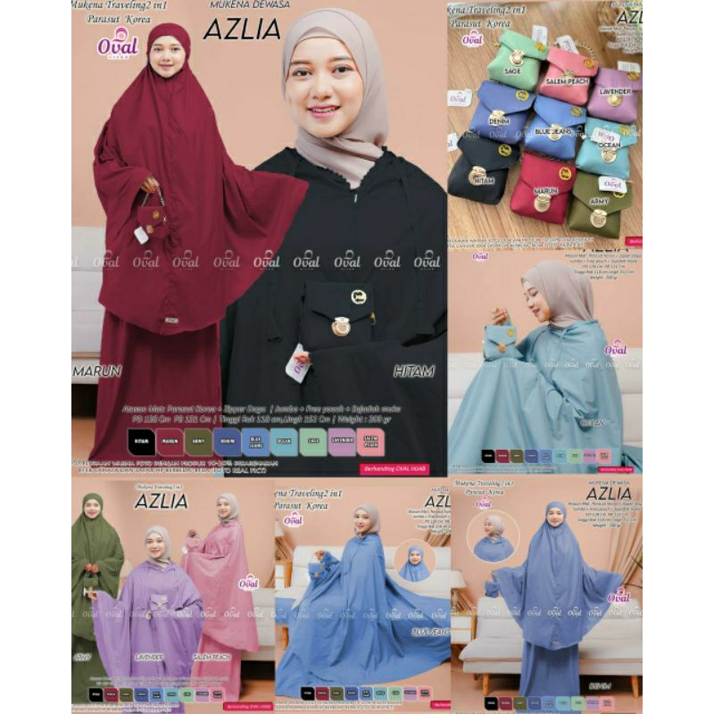 azlia mukena parasut korea polos