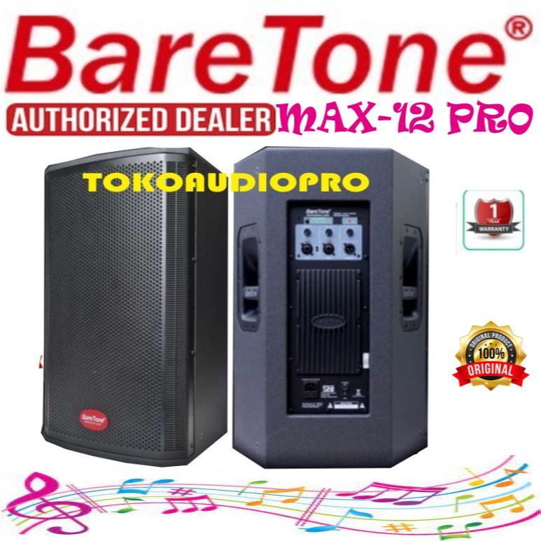Speaker Baretone Max-12 Pro 12-Inch Speaker Aktif Baretone Max12Pro Max12 Pro