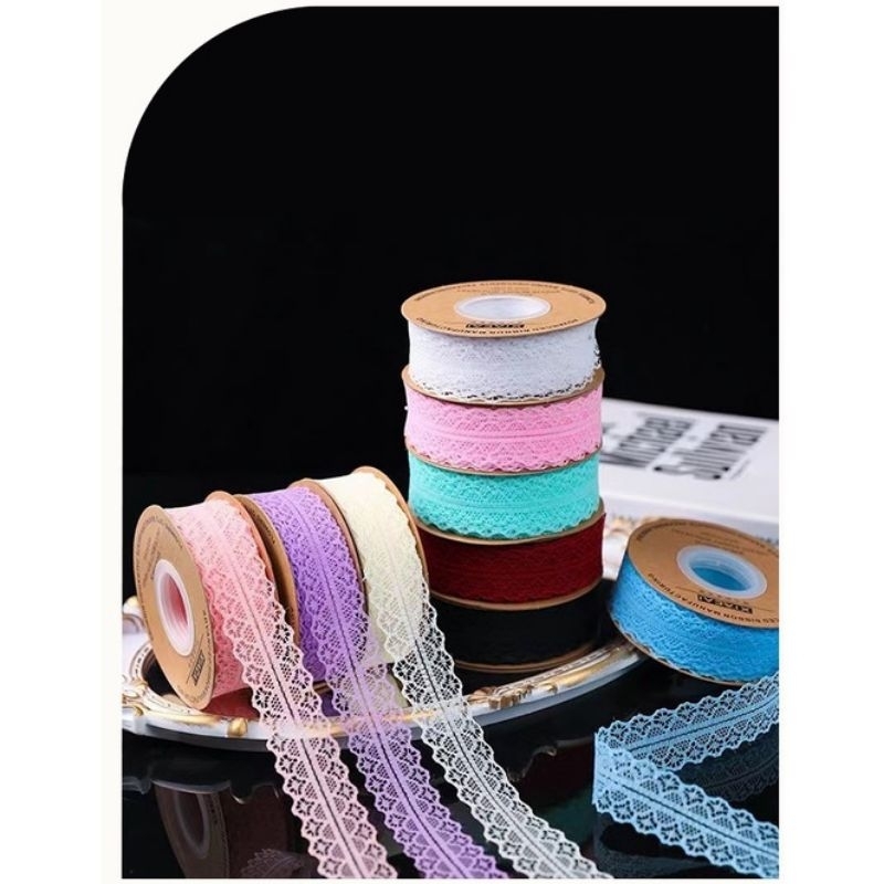 

Ecer Pita Renda Korean per 1meter / Pita renda Lace Ribbon Lebar 3cm