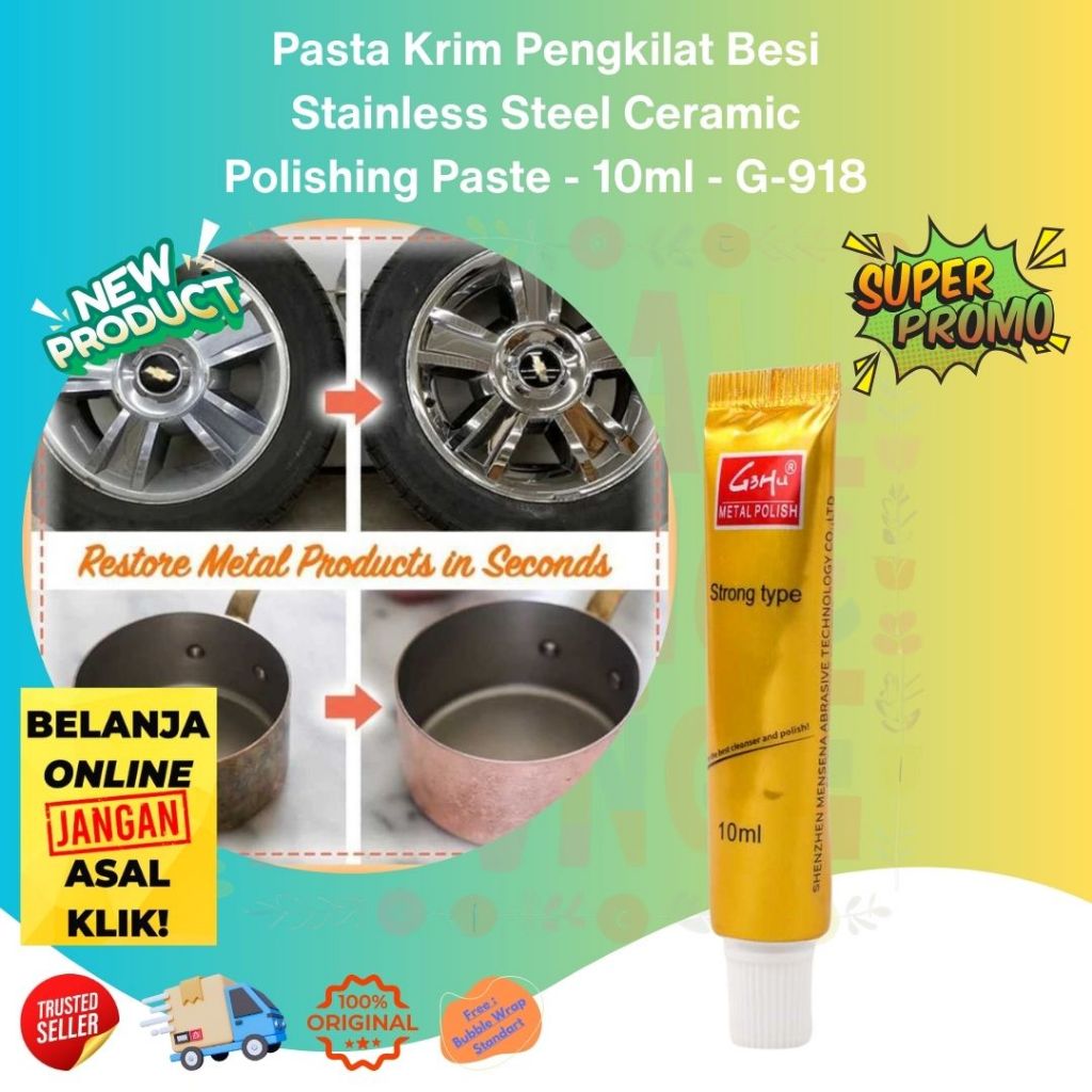 Pasta Cream Krim Pengkilat Poles Besi Krom Tembaga Braso Otosol 10ml  MURAH Ampuh DIY Banyak Digunak