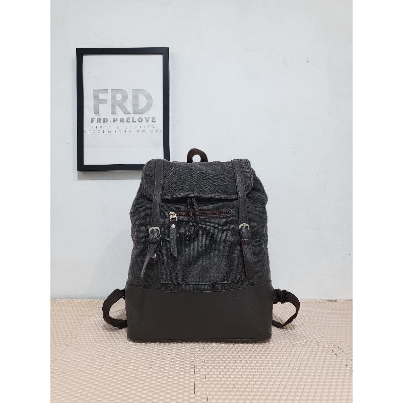 Backpack kanvas kulit