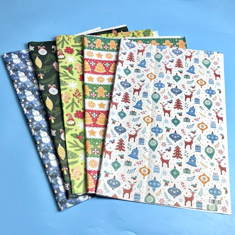 

Kertas kado motif NATAL CHRISTMAST PATERN PAPER WRAPPING KERTAS KADO SANSAN WAWA / SANWA NATAL MERRY CHRISTMAS one house party