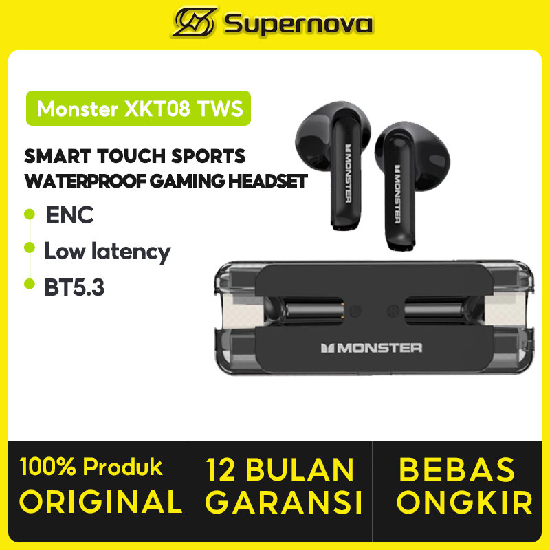 Supernova x Monster XKT08 TWS headset bluetooth headphone Earphone Headset Headphone Earbuds