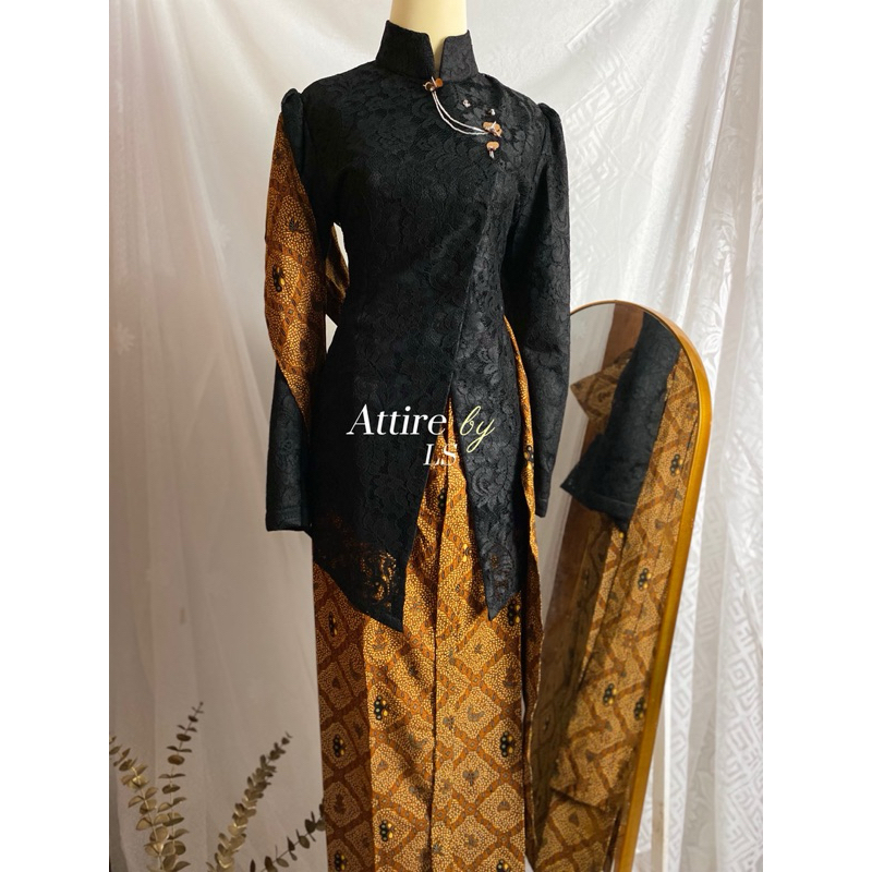HANYA SEWA Kebaya Janggan Hitam Brukat
