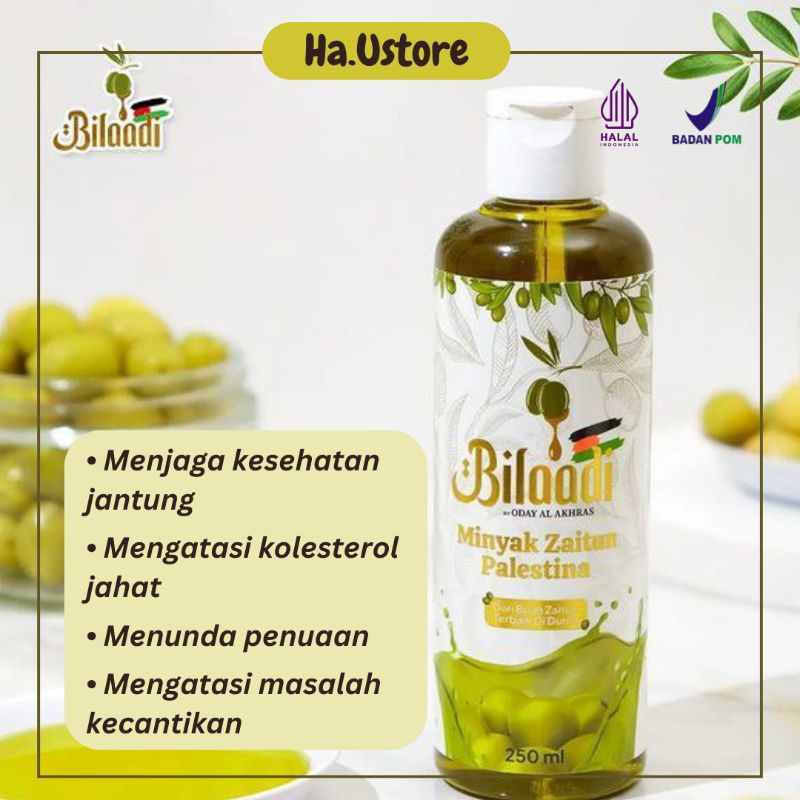 

BILAADI Minyak Zaitun Palestina Extra Virgin Oil Asli Murni Untuk Diminum Masak Kesehatan Kecantikan