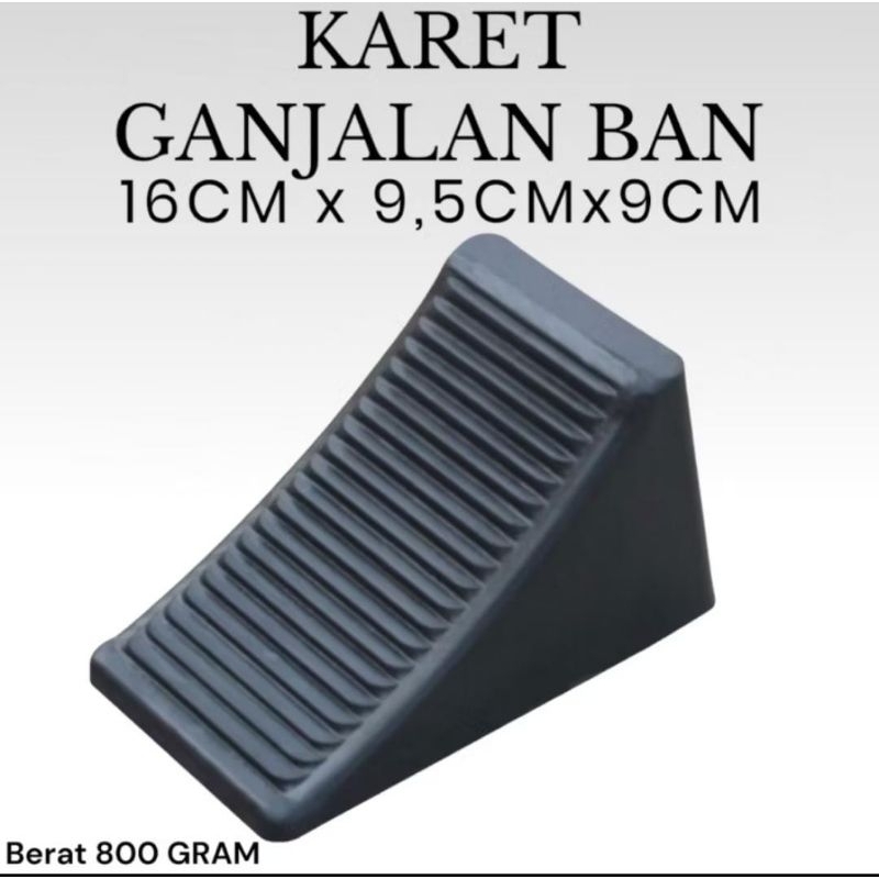 Ganjalan ban mobil truk motor parkir penahan roda rubber wheel parkir chock bahan karet premium