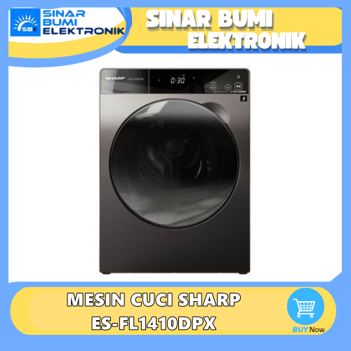 MESIN CUCI SHARP ES-FL1410DPX WASH 10,5 KG DRY 7 KG INVERTER - ESFL1410DPX / FL1410 JunDW