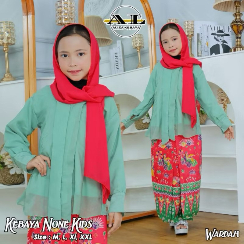 SETELAN KEBAYA ENCIM NONE ANAK+SELENDANG KERUDUNG/SETELAN KEBAYA ANAK PEREMPUAN / KEBAYA ENCIM ANAK 