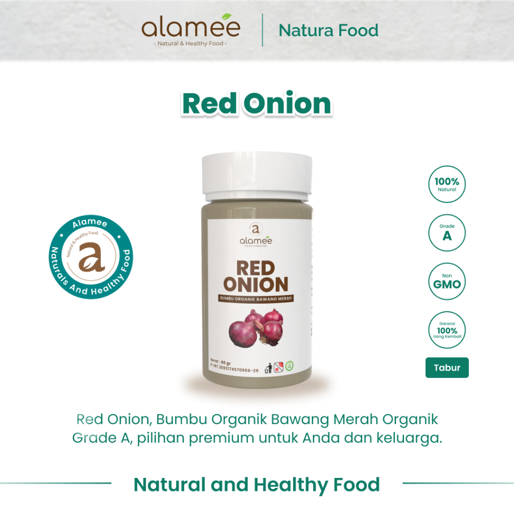 

ALAMEE Bawang Merah Bubuk Murni Red Onion Powder Bumbu Dapur Organik Masak Seasoning Tabur Perasa