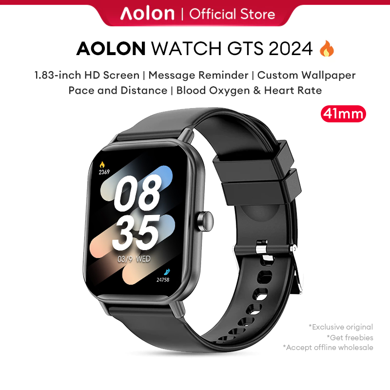 Aolon GTS 2024 Smart Watch Original | Running Pace | Custom Watch Face | Bluetooth Call | 2 Mini Gam