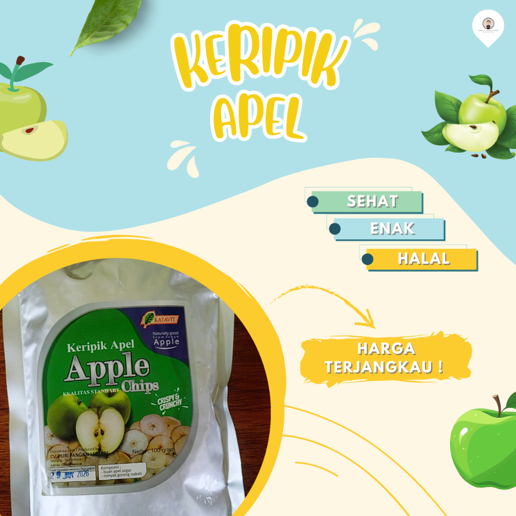 

Keripik Buah Apel 100gr Export Quality - Ampiran Camilan Djowo