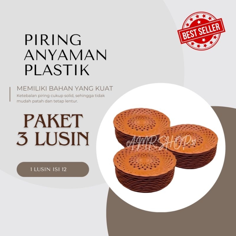 Paket Piring Anyaman Plastik 3 Lusin