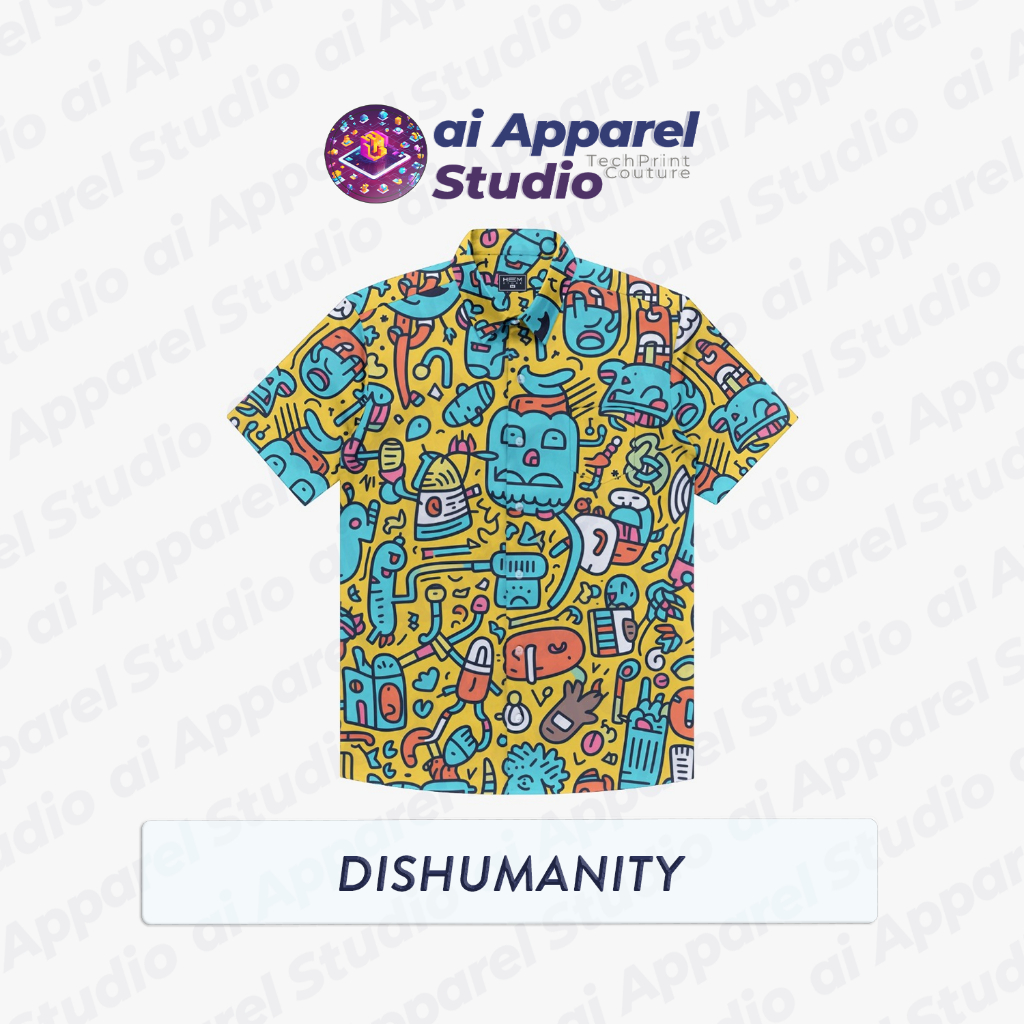 Kemeja Dewasa Lengan Pendek Premium - Ai Apparel Studio x NRDN - Dishumanity